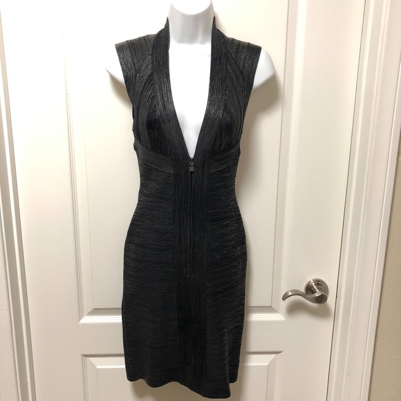 Herve Leger Dresses & Skirts - Herve Leger Deep V-Neck Bandage Bodycon Dress